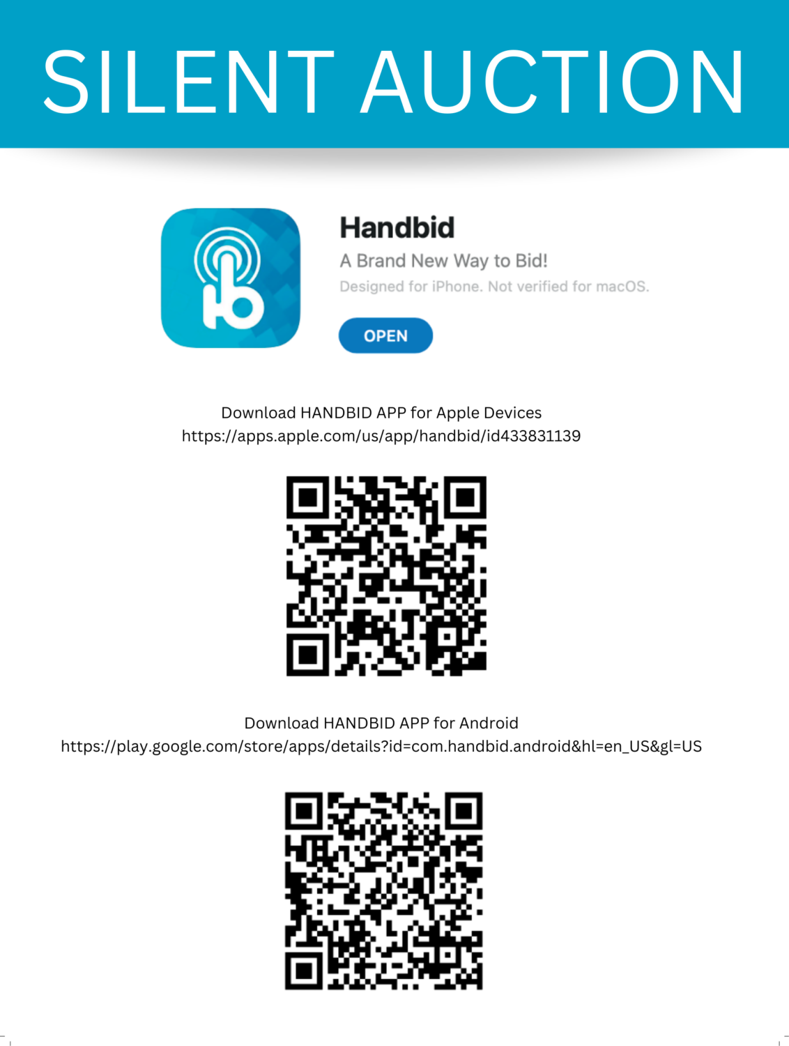 Download HANDBID APP For Apple Devices Httpsapps.apple.comusapphandbidid433831139 Download HANDBID APP For Android Httpsplay.google.comstoreappsdetailsid=com.handbid.android&hl=en US&gl=US.pdf 2